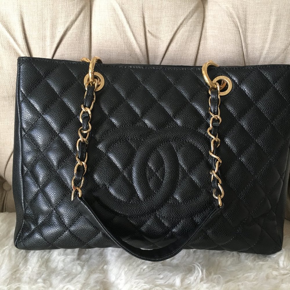 Authentic Chanel GST Grand Shopping Tote Bag